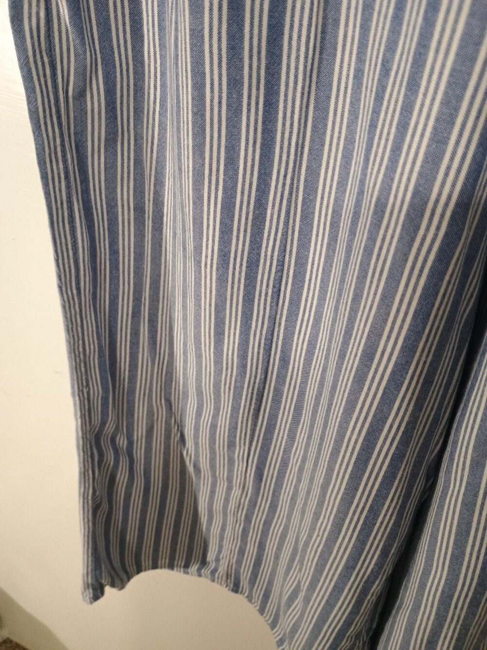 American Eagle Size 4 Blue White Striped Strapless Wide-Leg Jumpsuit - Picture 8 of 11